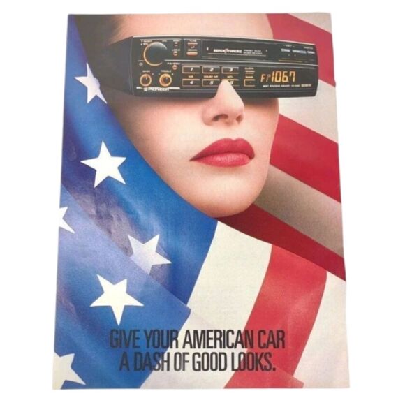 Pioneer Stereo System American Flag 1988 Vintage Print Ad 8 x 10.75 inches - Picture 1 of 7